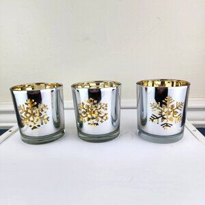 Kirkland Wonderland Silver Snowflake Votives Set of Three